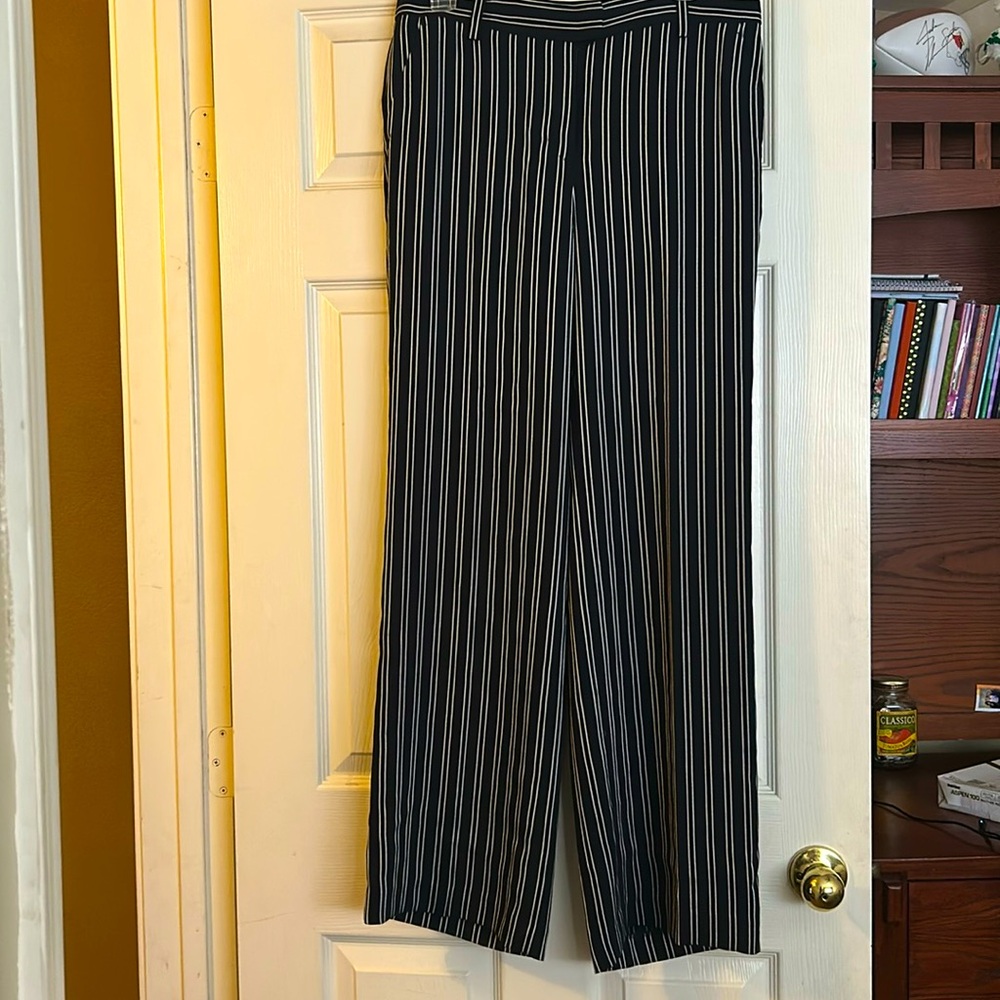DKNY trousers! Navy blue with cream stripe